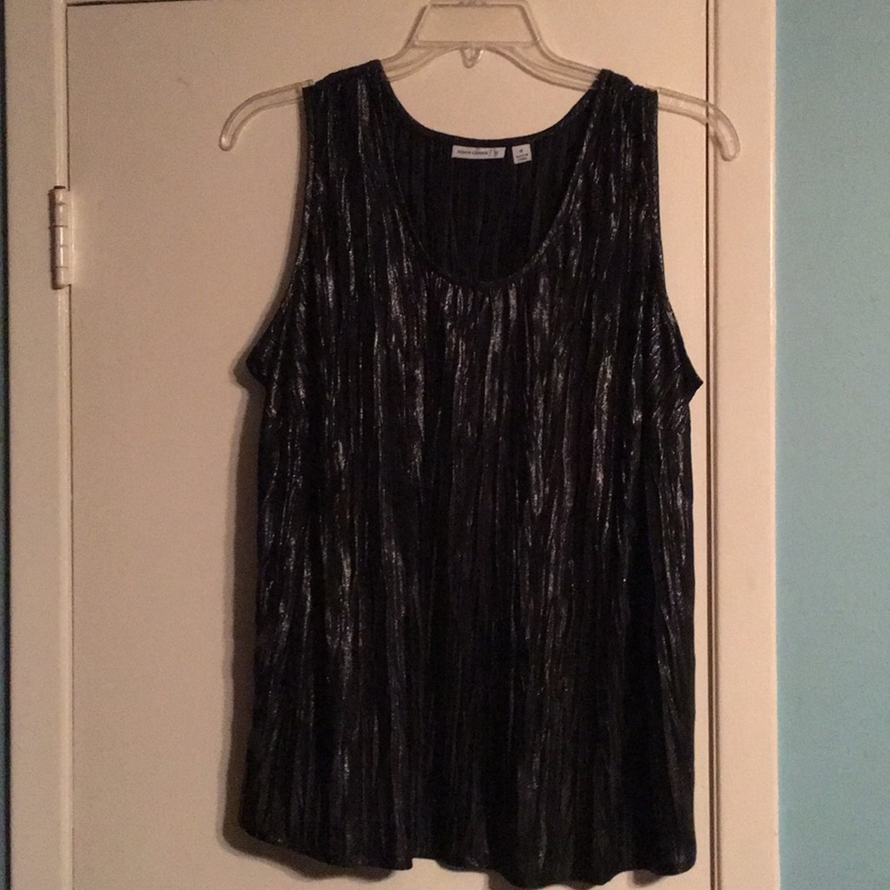 Susan Graver shell xl, black/silver metallic